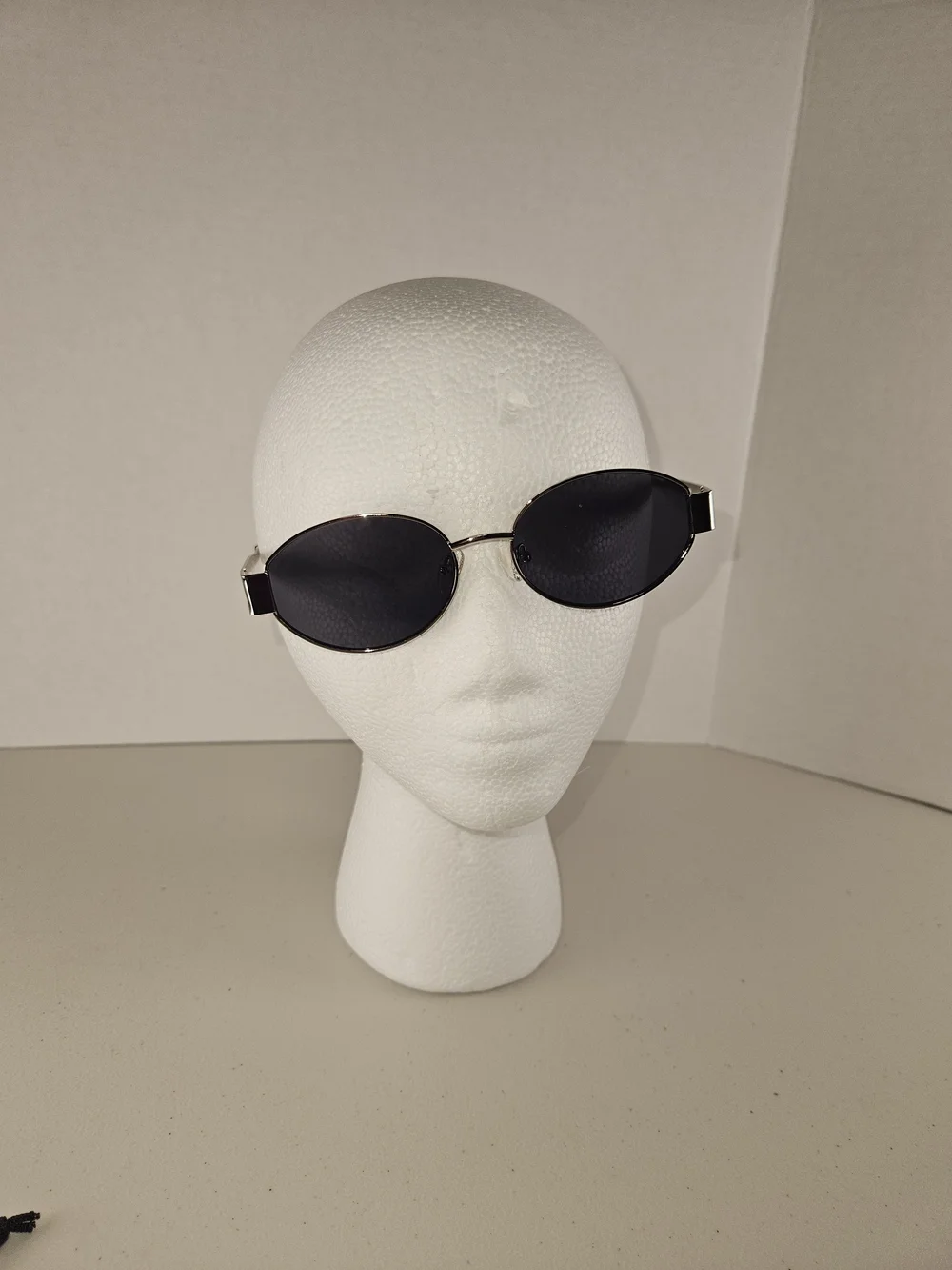SOJOS UV400 Men's Oval Black Lens Sunglasses with Silver Frame